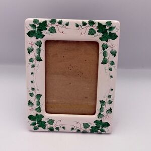 Dennis East International Photo Frame White Ivy Vine Ceramic‎ Tabletop 4x6